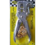 Pince � oeillet profi + 100 oeillets � sertir - blanc - a sertir