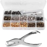 Kit de pinces à rivets double face - marque - 240 sets - fer haute résistance - pour ceintures et vêtements ... Kit de pinces à rivets double face - marque - 240 sets - fer haute résistance - pour ceintures et vêtements ...