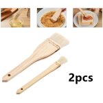 Pinceau alimentaire - cuisine - 2pcs - bois naturel - r�sistant � la chaleur - poils naturels