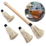 Pinceau cuisine - non spcifi - long manche en bois - 4 ttes de rechange - acier inoxydable - 45. 5cm ...