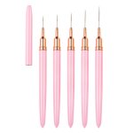 Pinceau nail art ongles professionnel avec capuchon bouchon 5 pices pinceaux liner ultra trs fin pour ...