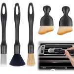 Pinceau de nettoyage pour voiture - 5pcs - noir - poils doux - ergonomique - remplaçable Pinceau de nettoyage pour voiture - 5pcs - noir - poils doux - ergonomique - remplaçable