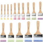 Pinceaux plats pour peinture acrylique - febest - lot de 15 - 12 tailles - manches en bois - nylon - ...