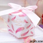 Pink feather - sac � drag�e � bonbons &quotmerci&quot 5 pi�ces bo�te � cadeaux de mariage � offrir en ...