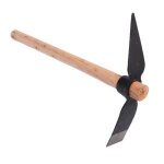 Pioche de jardin - drfeify - outil  main polyvalent - moulage intgr - manche en bois de baume vert ...