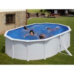 Piscine acier bora bora ovale blanche 500 x 300 x 120 m - gr� - filtre � cartouche - hors - sol