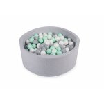 Piscine à balles - angelove - ronde - 90x30cm - 200 balles - gris clair / menthe / blanc Piscine à balles - angelove - ronde - 90x30cm - 200 balles - gris clair / menthe / blanc