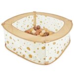 Piscine  balles - bieco - dots - beige caramel - 50 balles incluses - pliable et robuste