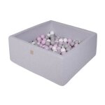 Piscine à balles carré bébé meowbaby 90x90x40cm / 200 balles gris clair rose pastel gris blanc Piscine à balles carré bébé meowbaby 90x90x40cm / 200 balles gris clair rose pastel gris blanc