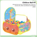 Piscine � balles - fafeicy - tente de jeu - motif girafe - panier de basket - polyester respirant