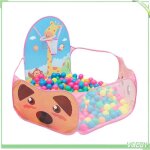Piscine � balles - fafeicy - tente de jeu pliable - motif girafe - panier de basket - multicolore