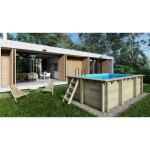 Piscine en bois aqua 465x285 - h. 124 m fixations  sceller - bas7306ospi