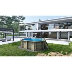 Piscine en bois nemo 43x3 - h. 118 m fixations � sceller - bas7302ospi