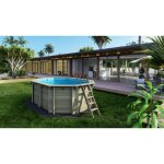 Piscine en bois nemo 43x3 - h. 131 m fixations  sceller - bas7303ospi + sza