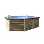 Piscine bois waterclip hexagonale sabtang 510x320x129 cm 15m3 filtration hors - sol semi - enterree enterree ...