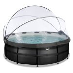 Exit black leather piscine tubulaire �427 ? piscine hors sol ? avec filtre � sable & d�me ? noir
