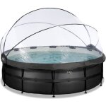 Piscine tubulaire ronde - exit toys - black leather - 488x122cm - pompe filtrante  sable - dme