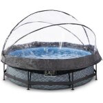 Piscine tubulaire ronde - exit toys - stone 300x76cm - pompe filtrante - dme - grise