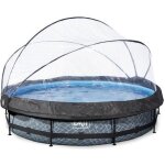 Piscine exit stone �360x76cm avec pompe filtrante et d�me - grise