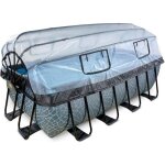 Exit stone piscine tubulaire 400x200x122cm ? piscine hors sol ? avec filtre � sable & d�me ? gris