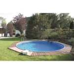 Piscine enterr�e en acier - diam�tre 5m x hauteur 150m - couleur bleu - kit complet de construction