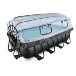 Piscine tubulaire rectangulaire - exit toys - black leather - 400x200x100cm - pompe  sable - dme