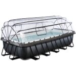 Piscine tubulaire rectangulaire - exit toys - black leather - 540x250x100cm - pompe filtrante  sable ...