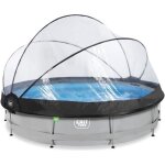 Exit soft grey piscine tubulaire �360 ? piscine hors sol ? avec pompe de filtration & d�me ? gris