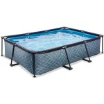 Piscine tubulaire rectangulaire - exit toys - stone - 300x200x65cm - pompe filtrante - grise Piscine tubulaire rectangulaire - exit toys - stone - 300x200x65cm - pompe filtrante - grise