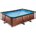 Piscine tubulaire rectangulaire - exit toys - wood - 220x150x65cm - pompe filtrante - marron Piscine tubulaire rectangulaire - exit toys - wood - 220x150x65cm - pompe filtrante - marron