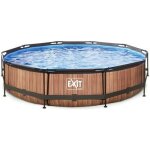 Piscine autoportante - exit toys - wood ø360x76cm - pompe filtrante - imitation bois - marron Piscine autoportante - exit toys - wood ø360x76cm - pompe filtrante - imitation bois - marron