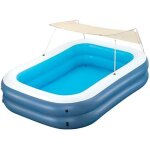 Bestway piscine gonflable 2 chambres rectangulaire avec auvent 254x178x140 cm + 6 ans