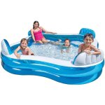Piscine familiale octogonale bleue avec siges et appuie - ttes 229 x 229 x 66 cm - intex - 56475