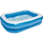 Piscine familiale translucide - bestway - rectangulaire - 2 boudins - 201 x 150 x 51 cm - bleu