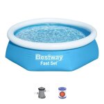 Piscine gonflable - bestway - fast set - 244x61 cm - 1. 880 litres - filtre  cartouche 1249 l / h