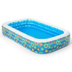 Piscine gonflable - deluxe - rectangulaire - 305cm x 183cm - hauteur 56cm - multicolore