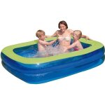 Piscine gonflable familiale rectangulaire - marque - 200 x 150 x 50 cm - bleu et vert - pour enfants