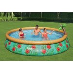 Piscine gonflable paradise palms 457x84 cm - bestway - autoportante - blanc - rond