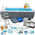 Piscine de jardin � armature - intex - 549x274x132 cm - capacit� 17 203 litres - pompe de filtration ...