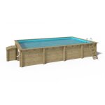 Piscine en bois aqua 7x375 - h. 145 m fixations  sceller - bas7308ospi + sza