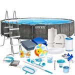 Piscine de jardin � cadre - intex - 549x122 cm - ensemble complet - pompe de filtration - �chelle s�curis�e ...