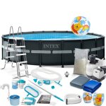 Piscine de jardin � cadre - intex - 549x132 cm - ensemble complet - pompe de filtration � sable - �chelle ...