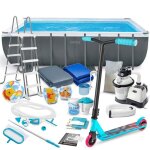 Piscine de jardin � cadre - intex - 549x274x132 cm - capacit� 17 203 litres - pompe de filtration � sable ...