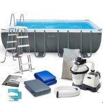 Piscine de jardin � cadre - intex - 549x274x132 cm - ultra frame - 12en1 - pvc 3 couches - cadre m�tallique ...