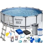 Piscine de jardin tubulaire rectangulaire - bestway - 427x107 cm - capacit� 13 030 litres - pompe 3 028 ...