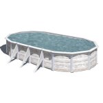 Piscine ovale acier 744m x 399m x h: 122m - imitation bois nordique