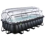 Piscine tubulaire rectangulaire - exit toys - black leather - 540x250x122 cm - pompe � sable - d�me