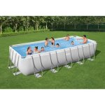 Piscine rectangulaire hors sol power steel - bestway - 19281 l - filtre  cartouche - autoportante - ...