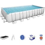 Piscine tubulaire rectangulaire bestway power steel 732 x 366 x 132