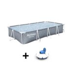 Piscine hors sol tubulaire bestway - steel pro? - 366 x 201 x 66 cm - rectangulaire - d�cor graphique ...